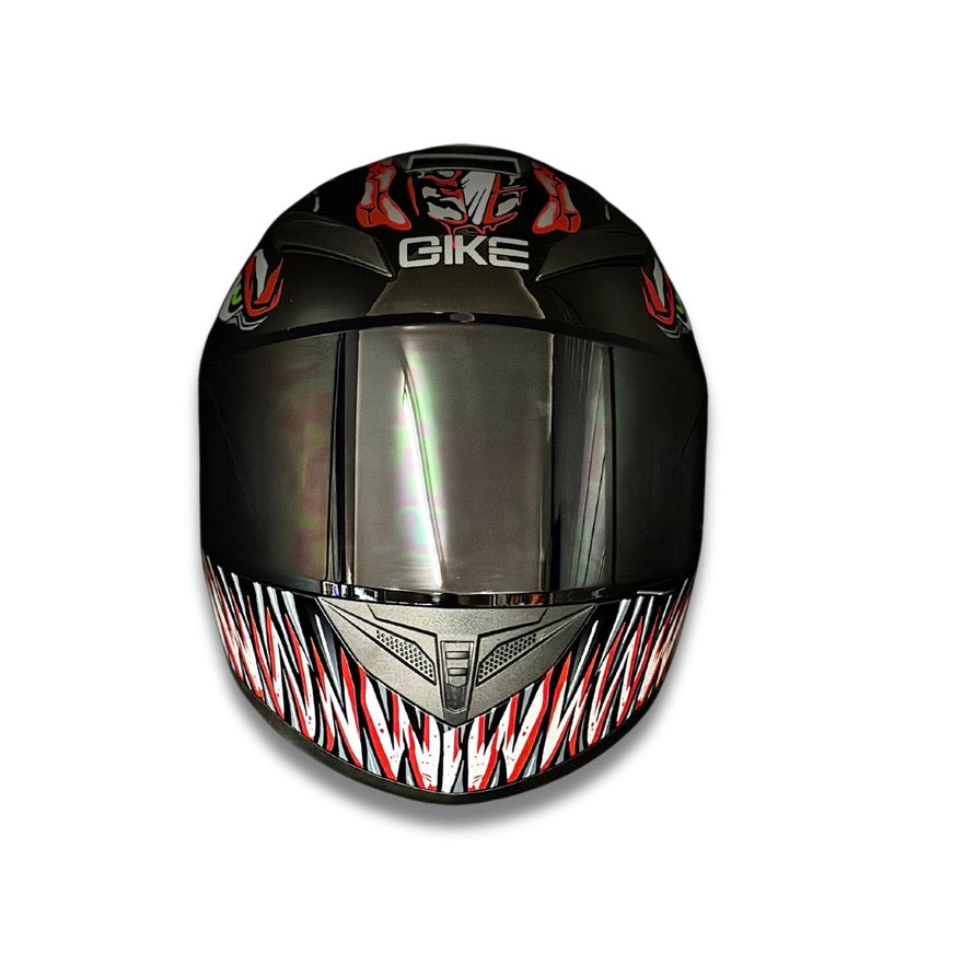 Full Face Helmet Red Smile Graphic