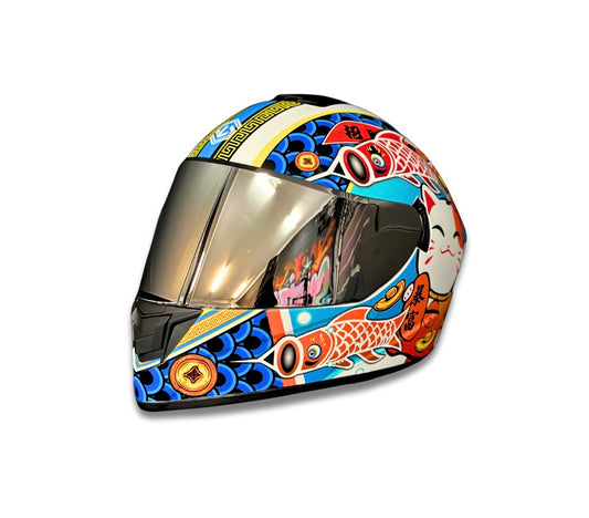 Full Face Helmet Asian-inspired graphic