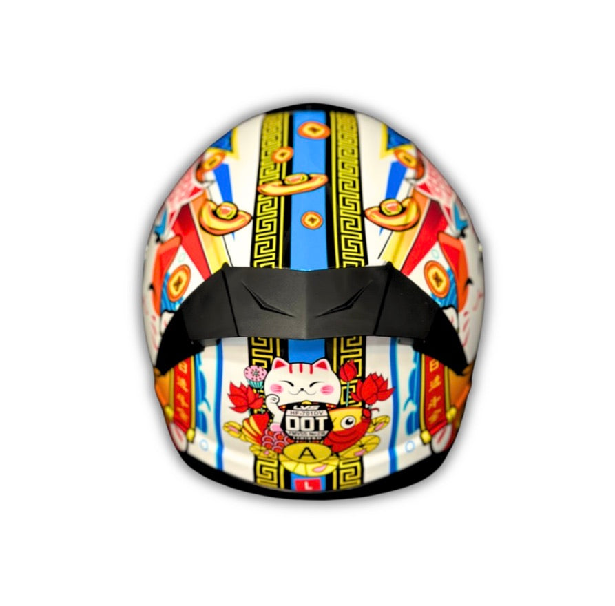 Full Face Helmet Asian-inspired graphic