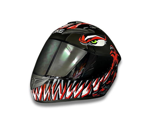Full Face Helmet Red Smile Graphic