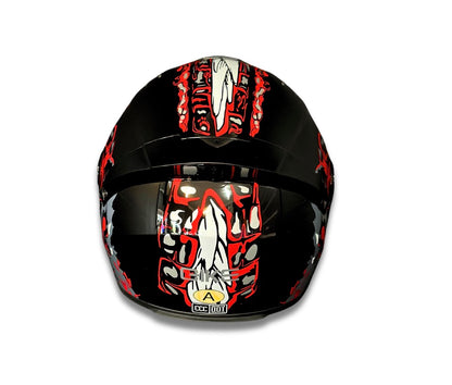 Full Face Helmet Red Smile Graphic